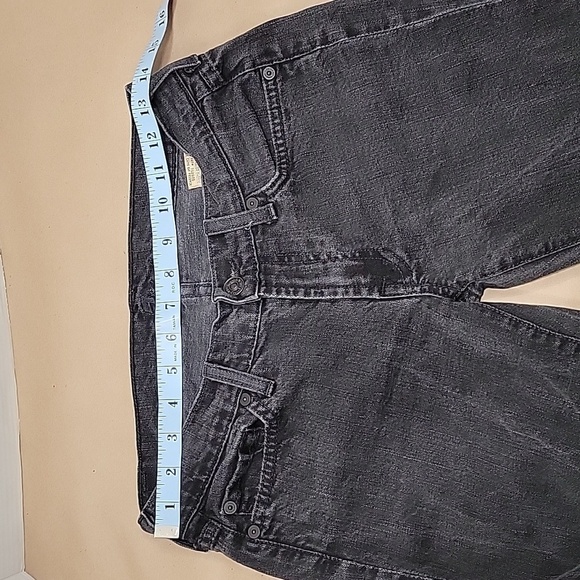 7 For All Mankind, Size 27 Washed Black Flared Jeans w/Sparkle Lightning Bolts - Picture 3 of 15